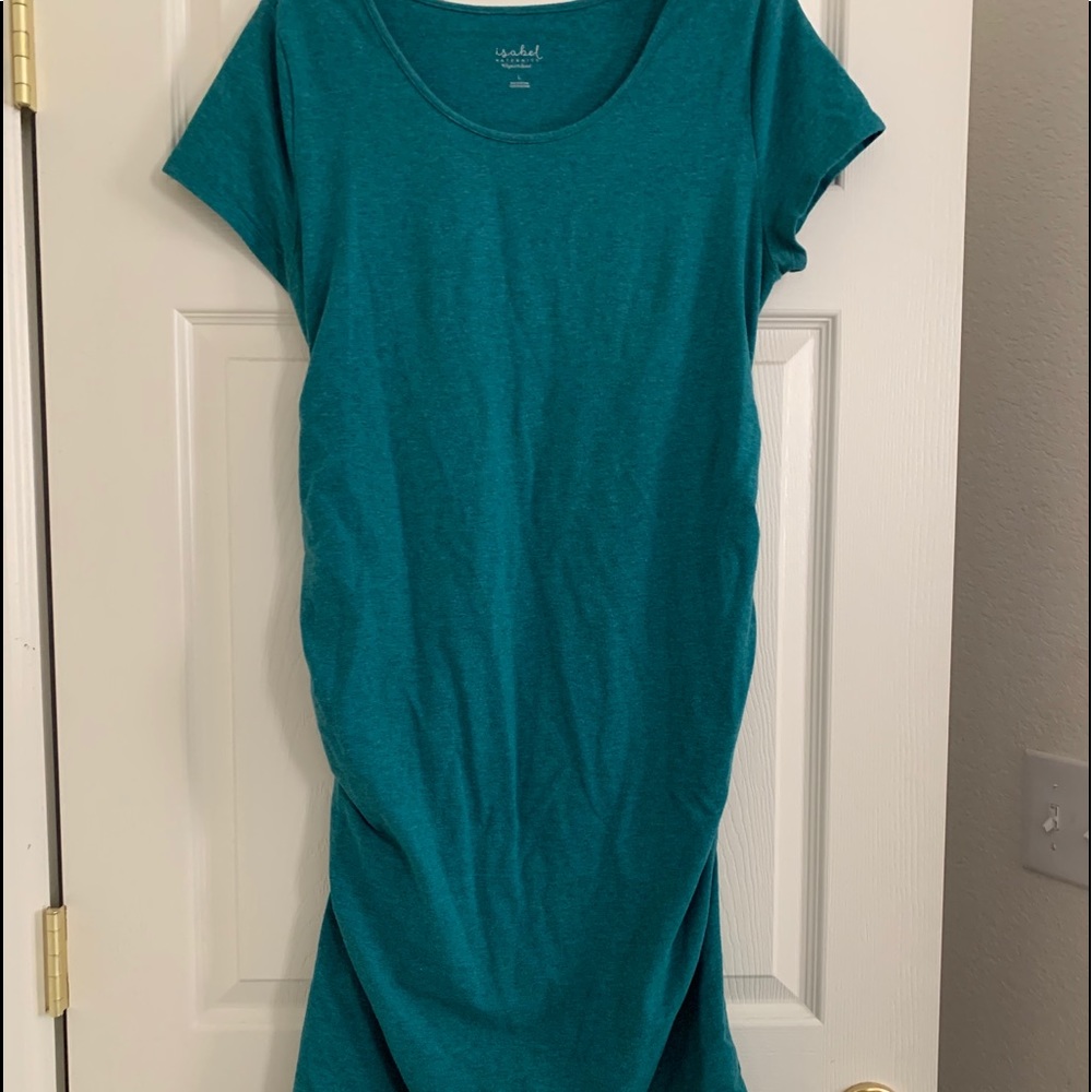 Teal Jersey Maternity Dress